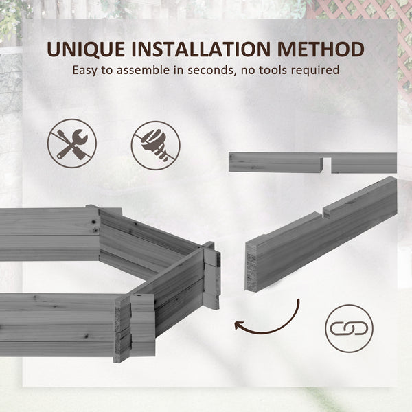 Hexagonal planter without screws, grey
