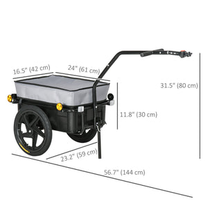 Multifunctional steel bicycle trailer, grey