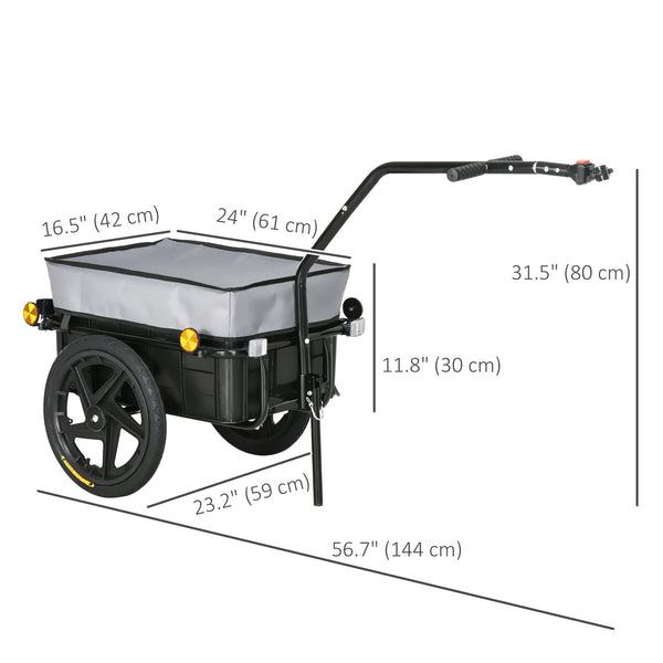 Multifunctional steel bicycle trailer, grey