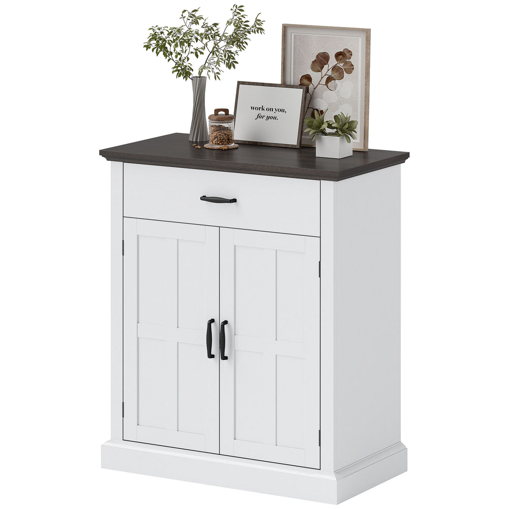 Storage sideboard with drawer, 2 doors and adjustable shelf – White