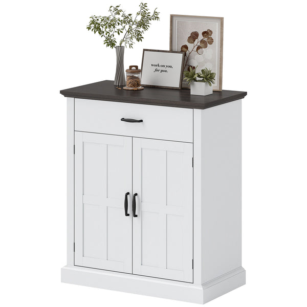 Storage sideboard with drawer, 2 doors and adjustable shelf – White