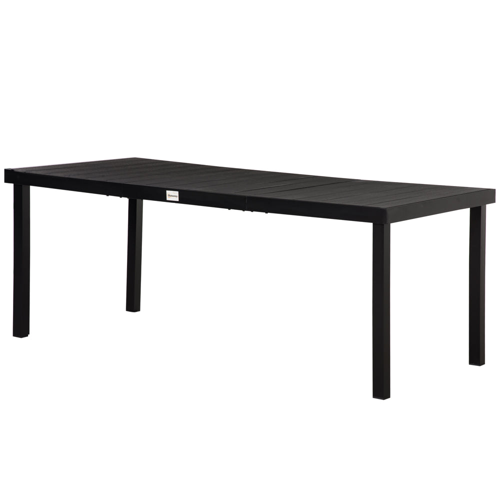 Rectangular aluminum garden table, black