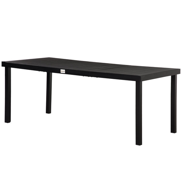 Rectangular aluminum garden table, black