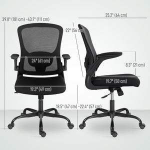 Ergonomic mesh office chair with 4D lumbar support, black