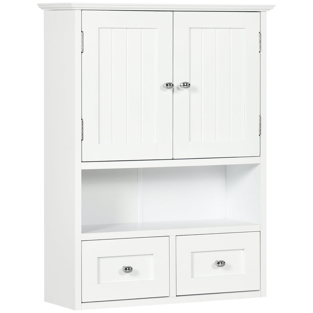 Bathroom wall cabinet with shelf, white