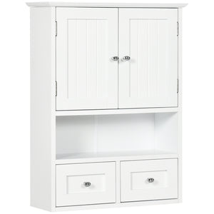 Bathroom wall cabinet with shelf, white