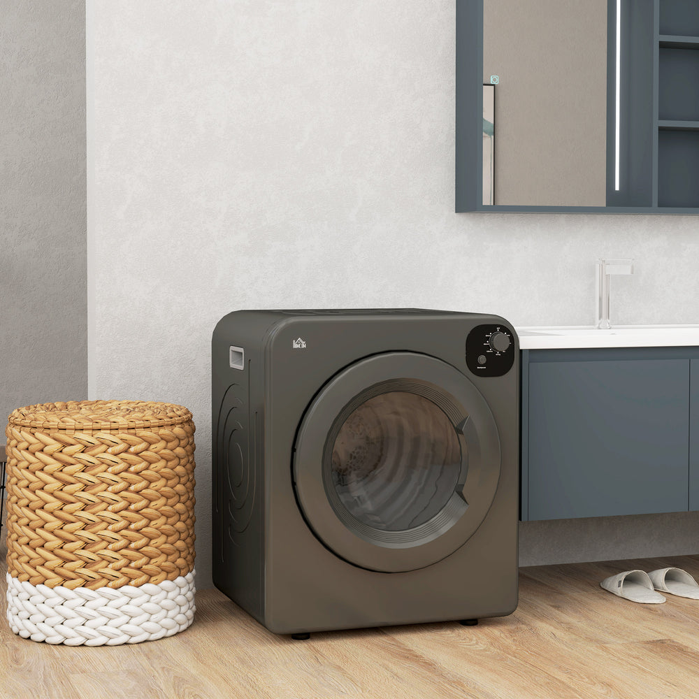 Compact Clothes Dryer, 1300W, 3.22 cu. ft., Electric, Portable, with 7 Drying Modes, for Apartment or Dorm, Gray