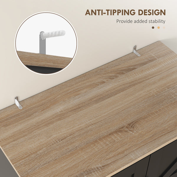 Pantry with wine glass storage, black