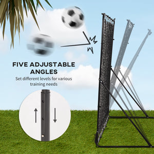 Soccer rebound net with 5 adjustable angles