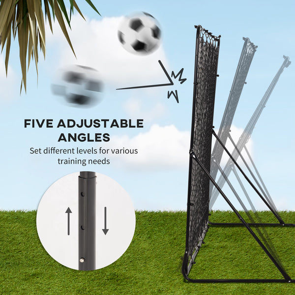 Soccer rebound net with 5 adjustable angles