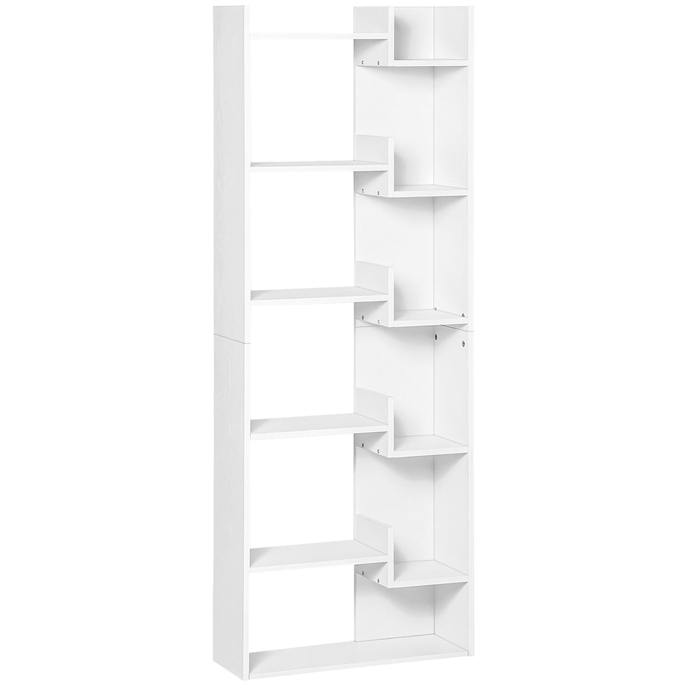 Modern 6-tier tall bookcase, white