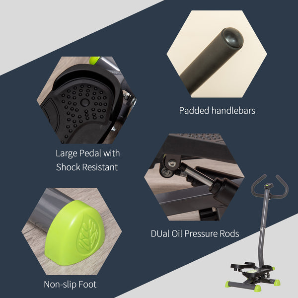 Twist Stepper with Adjustable Resistance and LCD Display - Grey and Green