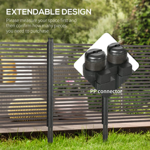 Brown metal garden fence with pickets 