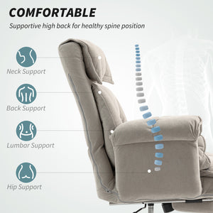 High Back Reclining Office Chair with Footrest and Swivel Casters