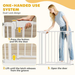 30" to 32" automatic safety gate, white