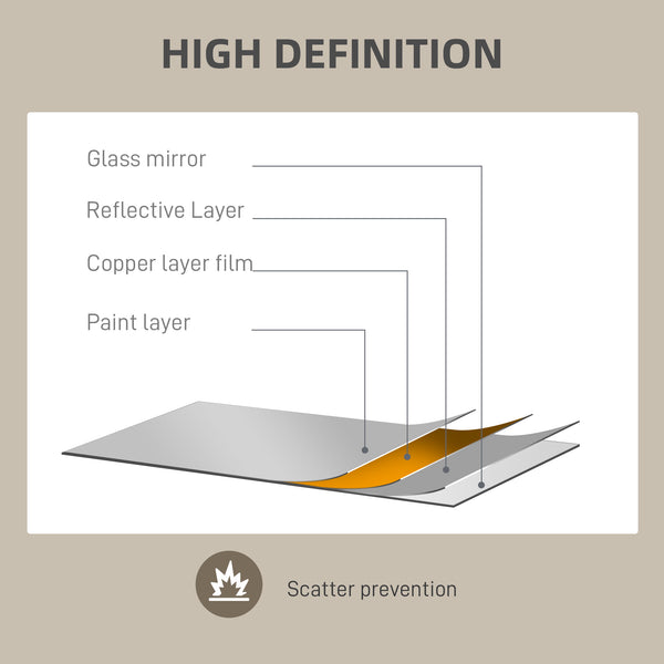 Round mirror with decorative metal frame, black