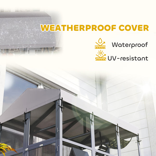 Enclosure with anti-escape base and easy cleaning, grey