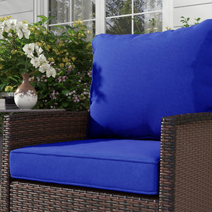 Set of 4 Replacement Patio Chair Cushions with Back, Navy Blue