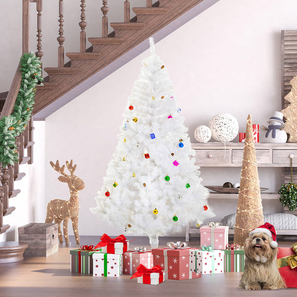 6ft White Artificial Christmas Tree with Ornament