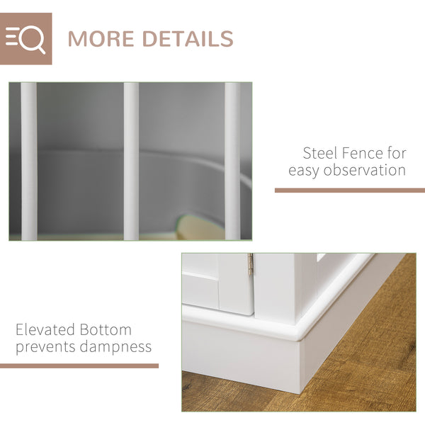 31" cabinet with three doors, white