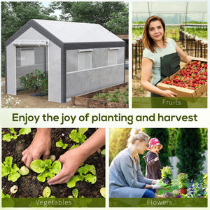 Sturdy, wind-resistant greenhouse with optimal ventilation, white