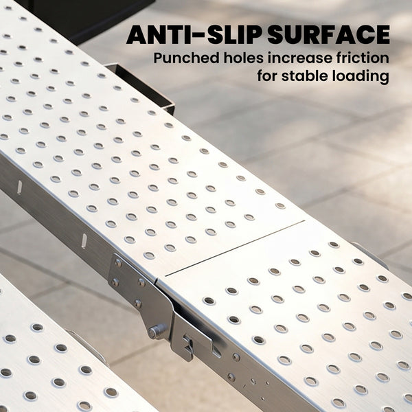 Set of 2 foldable steel loading ramps for motorcycle and ATV