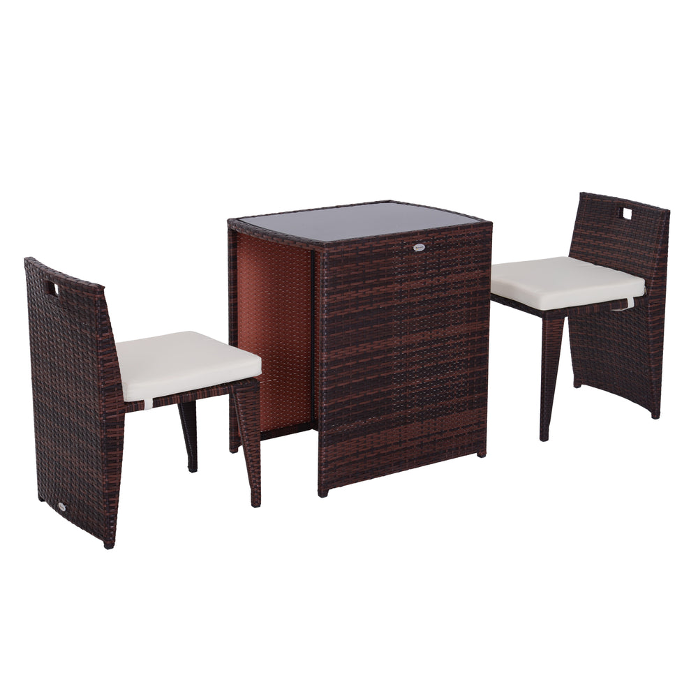 3-piece outdoor dining set in woven resin