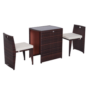 3-piece outdoor dining set in woven resin