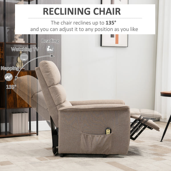 Recliner chair for the elderly, beige