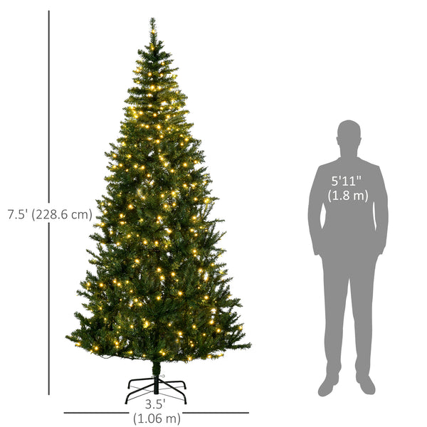 7.5ft Pre-Lit Artificial Christmas Tree with Warm White LED Light