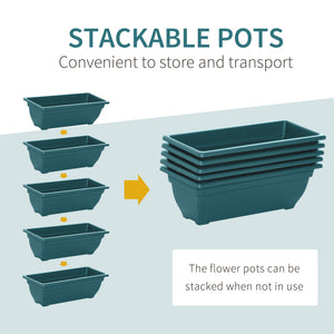 5-tier raised planter with 5 plant trays, green