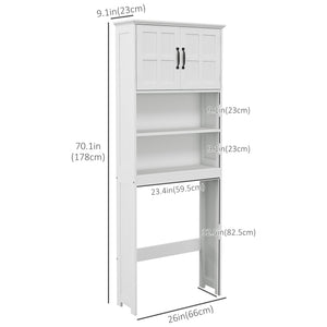 Meuble de rangement moderne avec étagères ouvertes et armoire à double porte, blanc