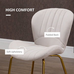 Set of 2 chairs with padded backrest, cream white 