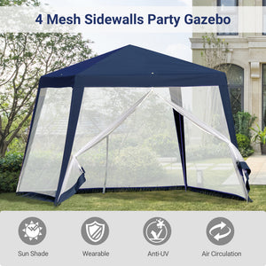 10 x 10 party tent with mosquito net, blue