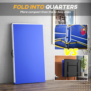 9' x 5' Folding Ping Pong Table with Paddles and Balls, Blue