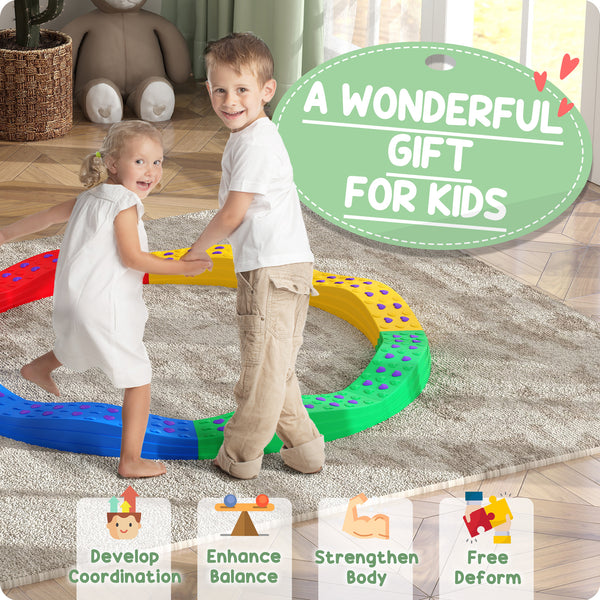8-piece balance beams for children with non-slip pads