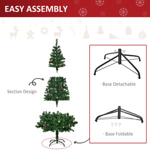 6ft Green Artificial Christmas Tree with Decoration