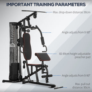 Multi-function equipment with 100 lb weight stack