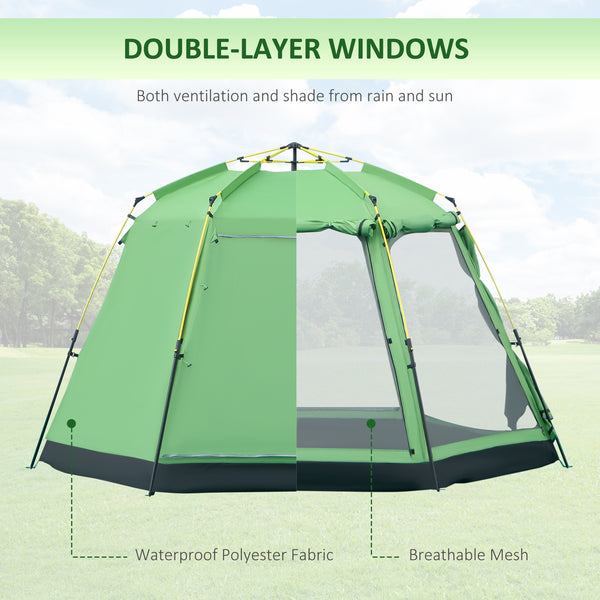 Instant automatic camping tent, green 