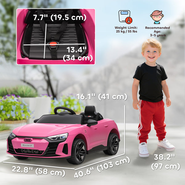 Audi 12V with parental remote control, pink