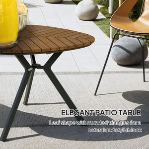 Patio Table with Steel Legs for Garden Backyard Teak