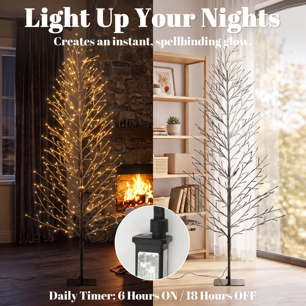 6 ft Frosted Warm White 328 LED Lighted Tree