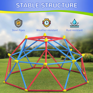 Geometric climbing dome made of rust and UV resistant steel