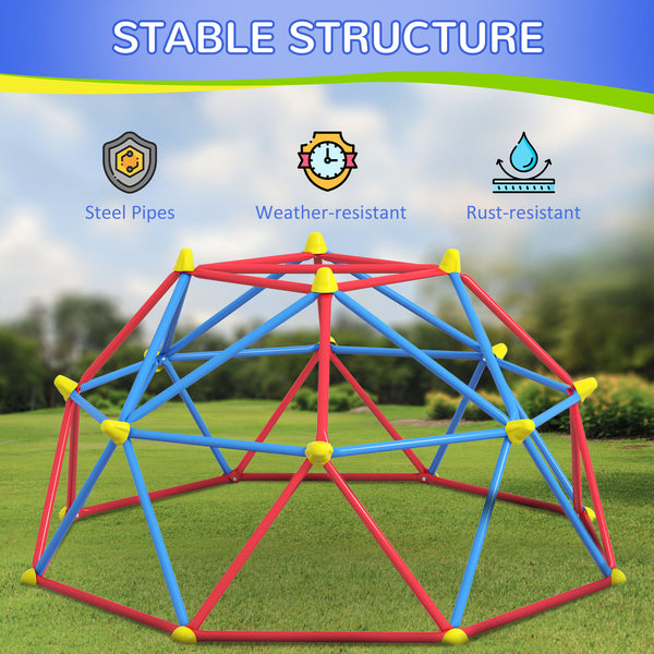 Geometric climbing dome made of rust and UV resistant steel
