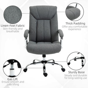 Swivel office chair with high back, grey