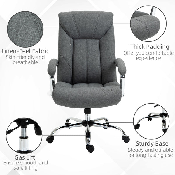 Swivel office chair with high back, grey