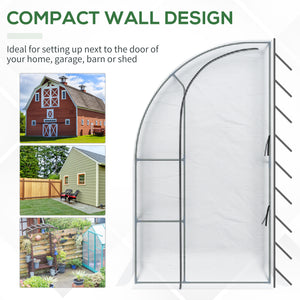 7' x 4' x 7' Garden Greenhouse with Roll-Up Door, Ideal for Plants, Herbs, Vegetables, White