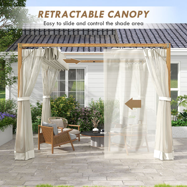 Retractable pergola 10 x 10 with mosquito nets