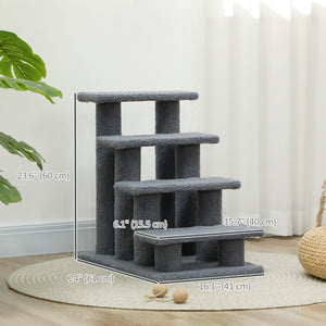 4-step cat scratching post, grey