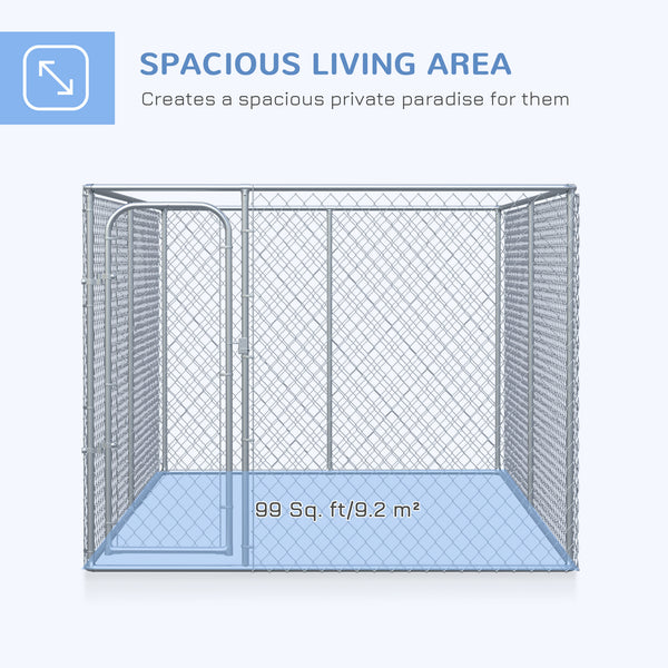 Dog park with galvanized steel frame